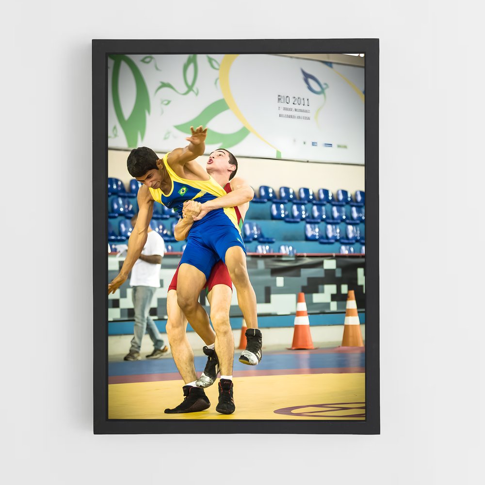 Poster Olympics wrestling – affiche Lutte (vue 2)
